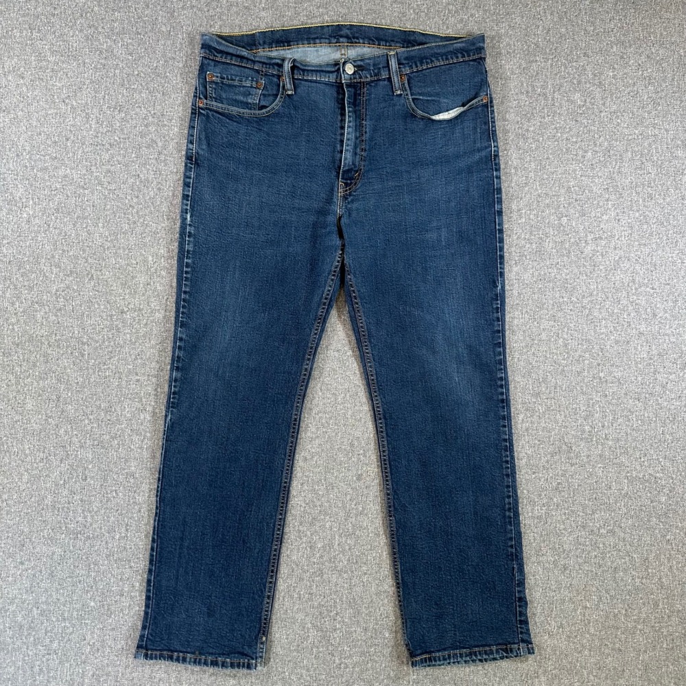 Levis 514 Straight Fit Mens Jeans 38x30 Dark Wash Blue Denim Stretch Pants